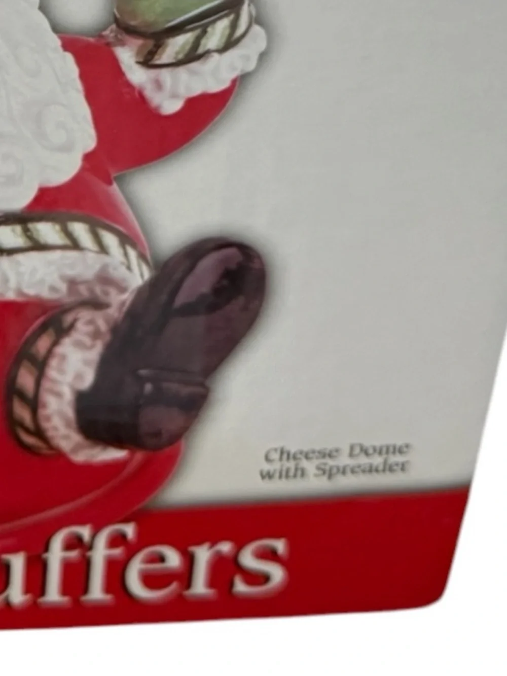 Fitz Floyd Santa Cheese Dome With Spreader Christmas Holiday Serveware w Box